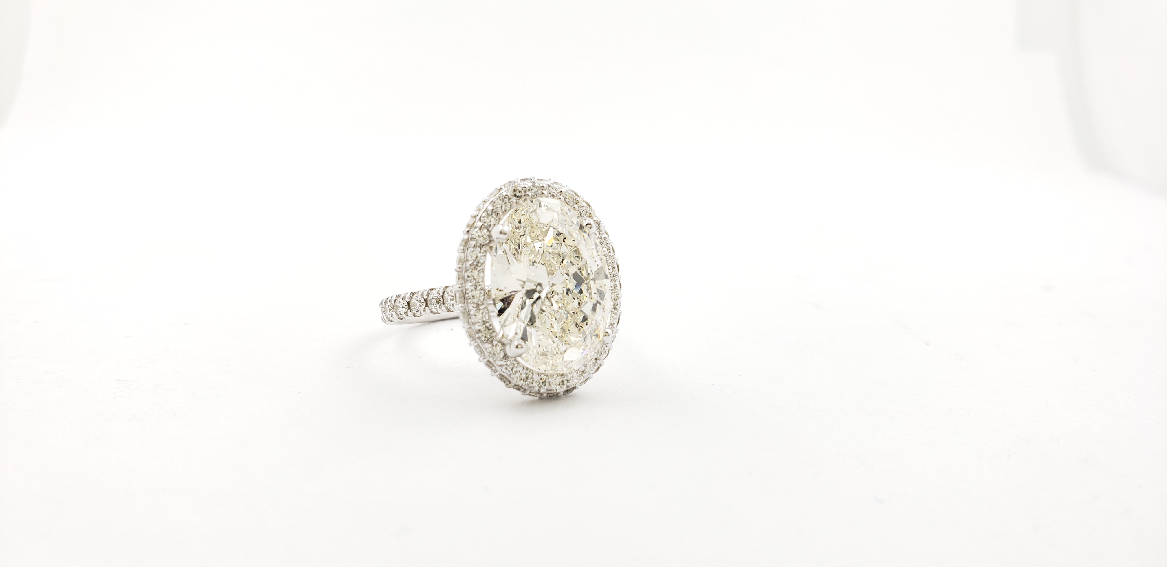 Oval Shape Double Diamond Halo Ring